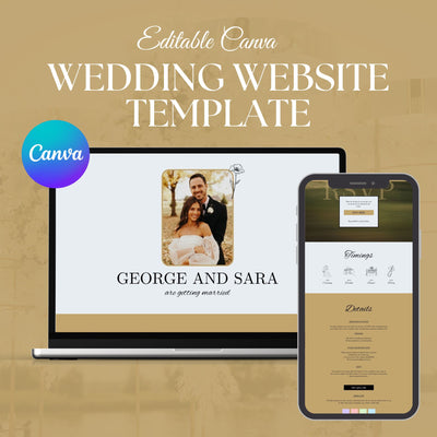 Luxury Beige Wedding Website Templates with RSVP LB-020
