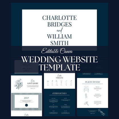 Classic Black Tie Wedding Website Templates CBT-017