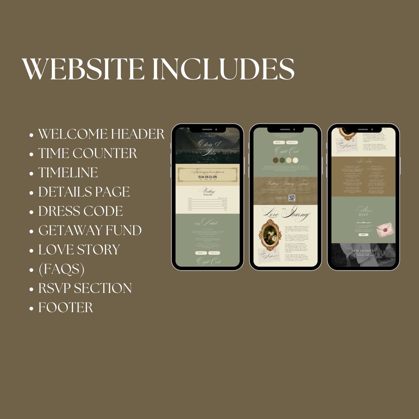 Vintage Romance Wedding Website Template VINT-005
