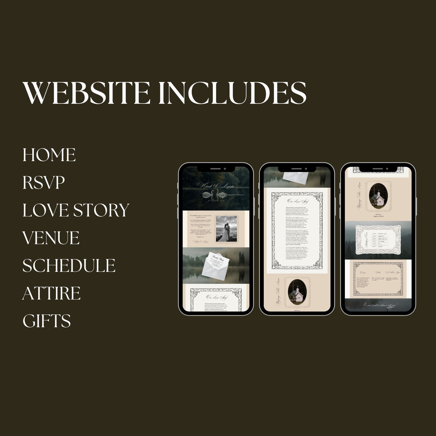 Old Money Wedding Website Template with RSVP OLD-006