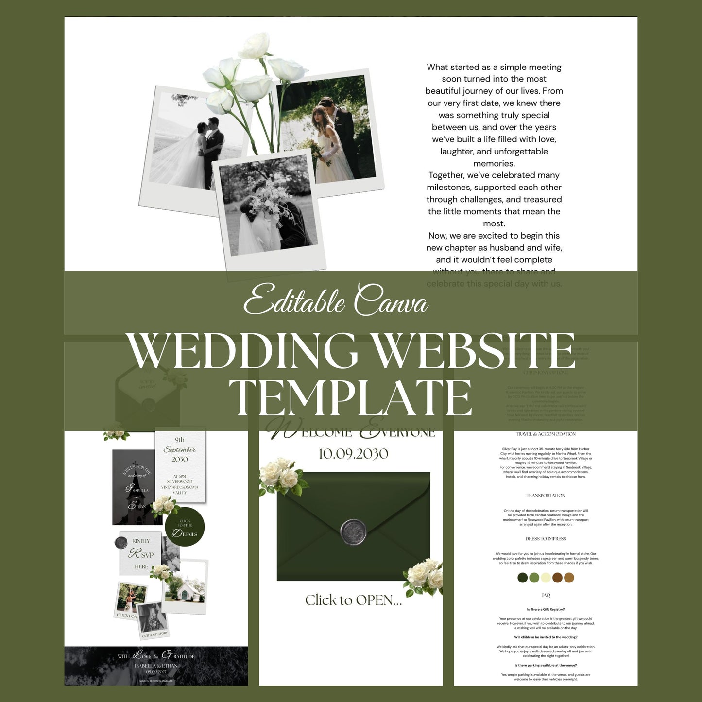 Moody Vintage Romance Wedding Website Template MOOD-010