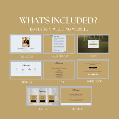 Luxury Beige Wedding Website Templates with RSVP LB-020