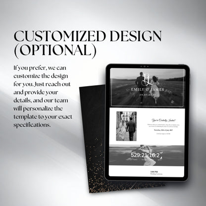 Black and White Wedding Website Template with RSVP BW-002