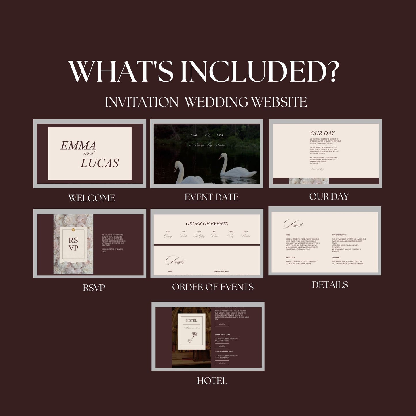 Vintage Prep Wedding Website Templates with RSVP VP-018