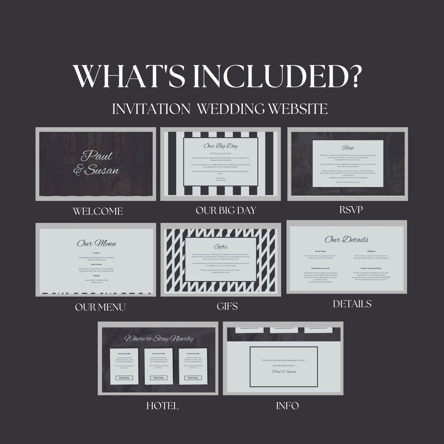 Moody Vintage Wedding Website Templates with RSVP MVC-019