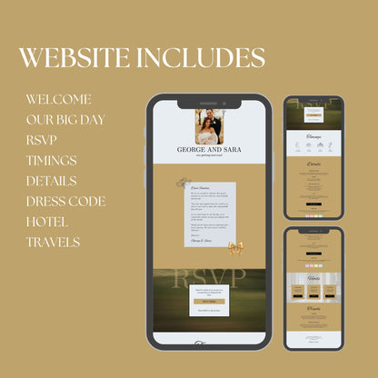 Luxury Beige Wedding Website Templates with RSVP LB-020