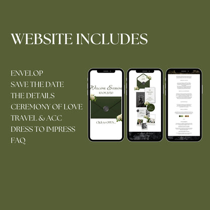 Moody Vintage Romance Wedding Website Template MOOD-010