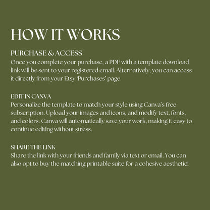 Olive Green Wedding Website Template with RSVP & Timeline OLV-009