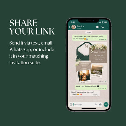 Sage Green Wedding Website Template with RSVP SAGE-003