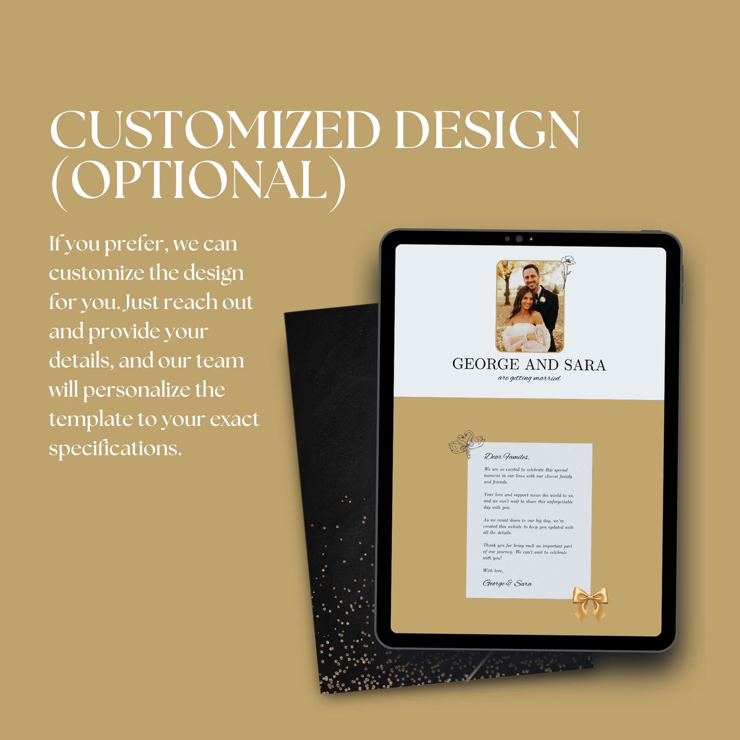 Luxury Beige Wedding Website Templates with RSVP LB-020