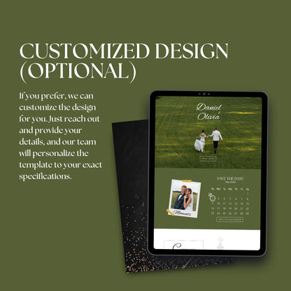 Olive Green Wedding Website Template with RSVP & Timeline OLV-009