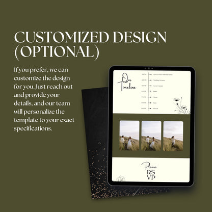 Elegant Olive Green Wedding Website Template with RSVP OLV-012