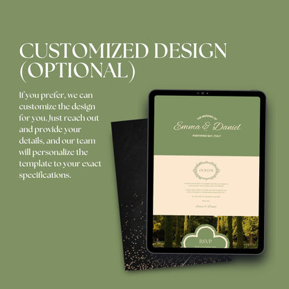 Elegant Sage Green Wedding Website Templates with RSVP ESG-015