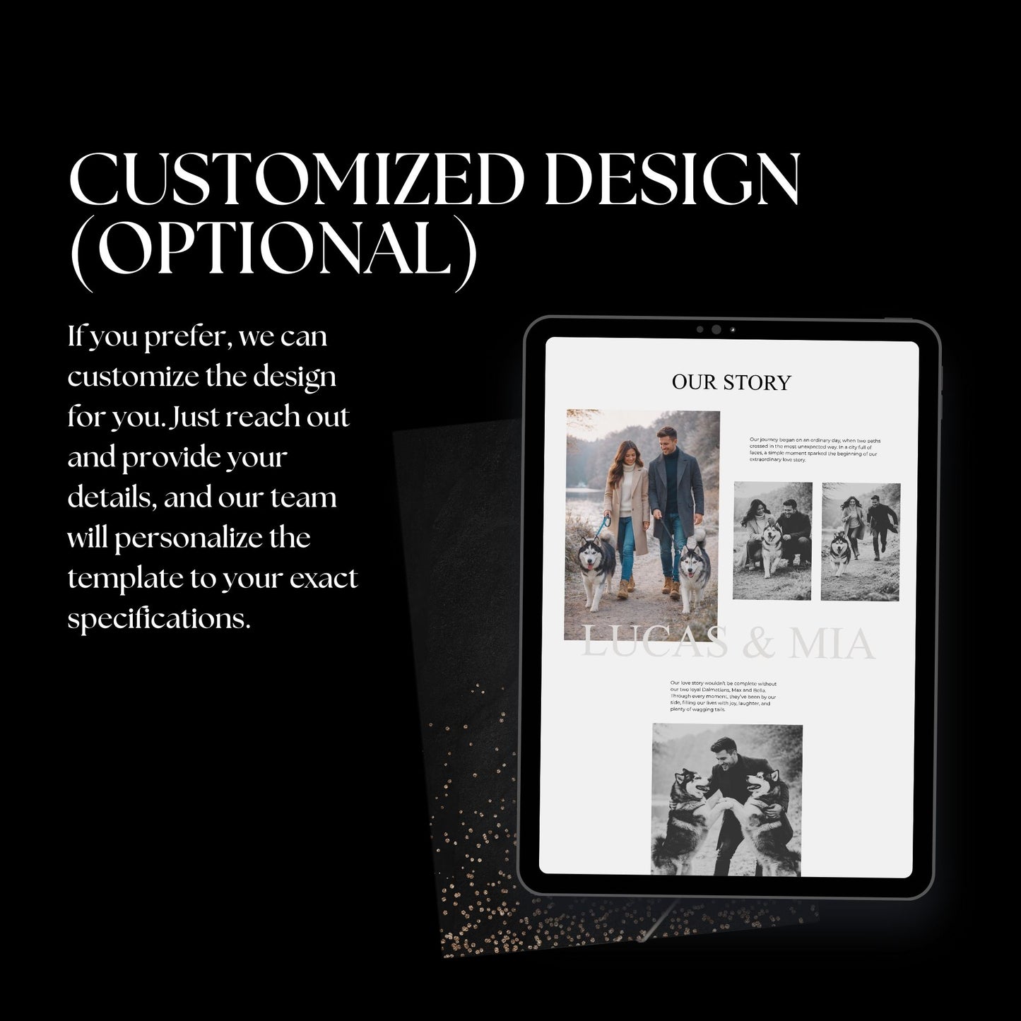 Elegant Black and White Wedding Website Template with RSVP BW-011