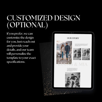 Elegant Black and White Wedding Website Template with RSVP BW-011