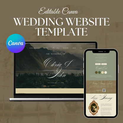 Vintage Romance Wedding Website Template VINT-005