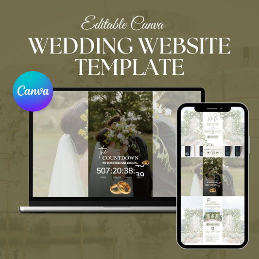 Minimalist Wedding Website Template with Countdown MINI-008