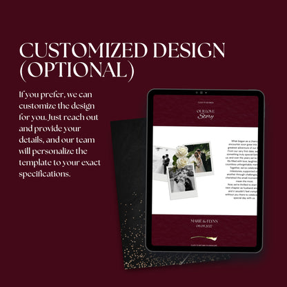Burgundy Floral Wedding Website Template BURG-001