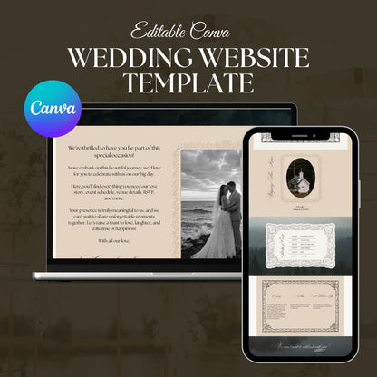 Old Money Wedding Website Template with RSVP OLD-006