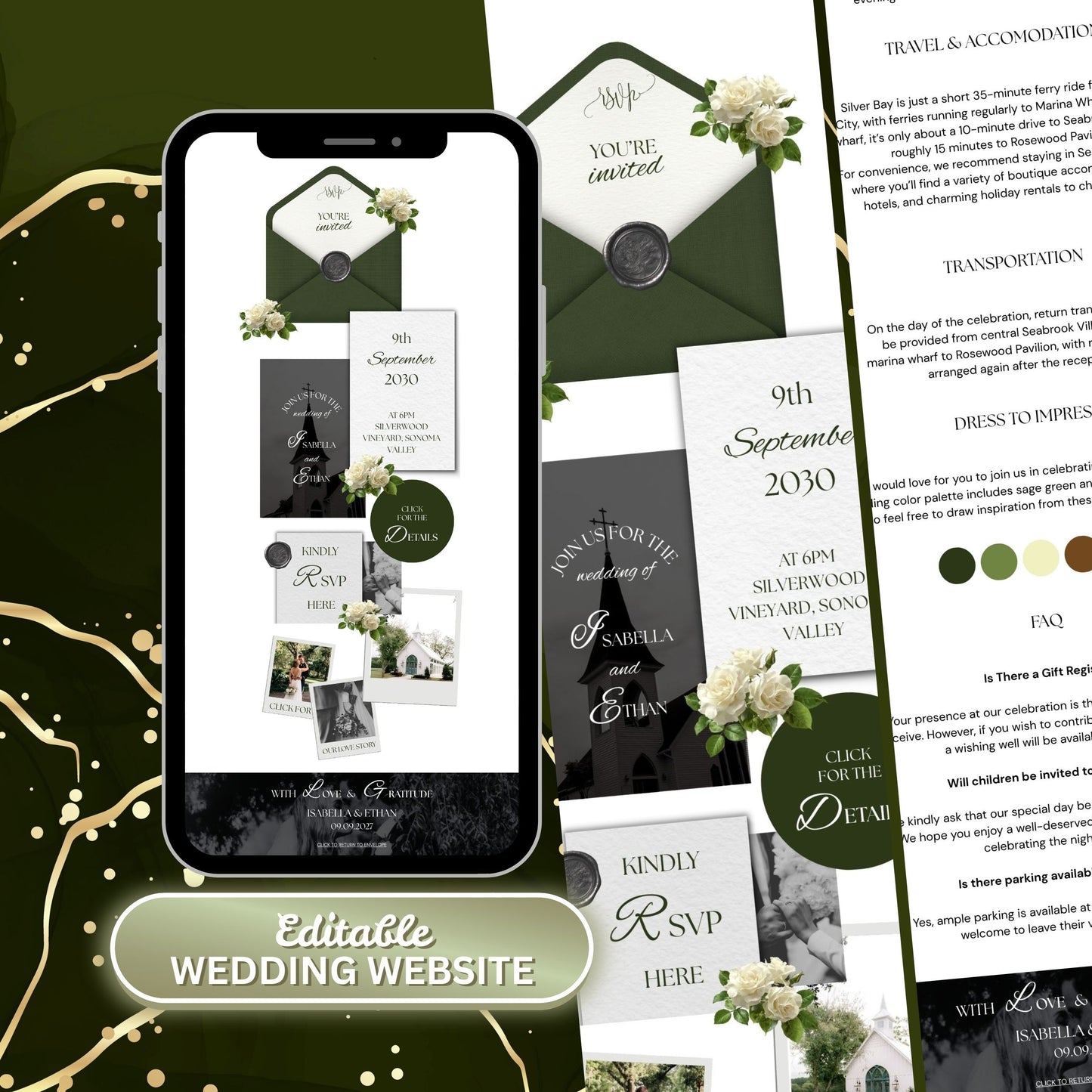 Moody Vintage Romance Wedding Website Template MOOD-010