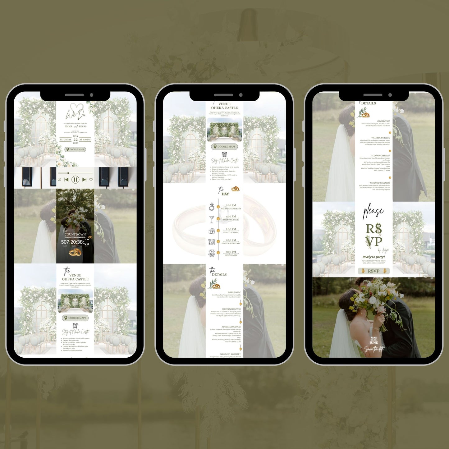 Minimalist Wedding Website Template with Countdown MINI-008