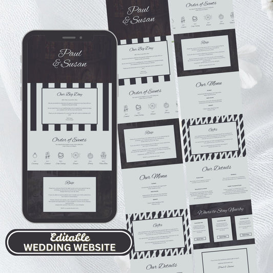 Moody Vintage Wedding Website Templates with RSVP MVC-019