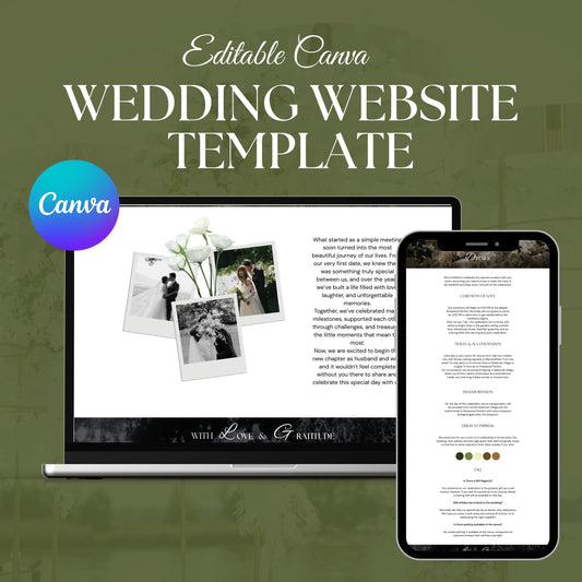 Moody Vintage Romance Wedding Website Template MOOD-010