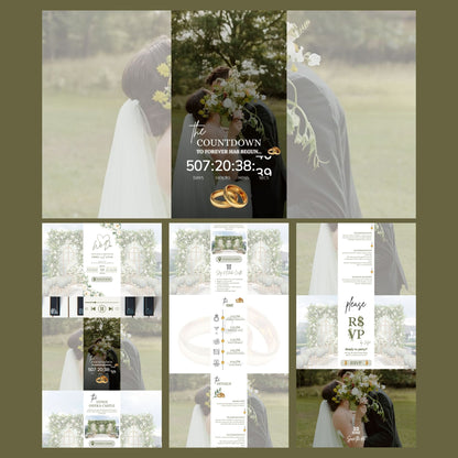 Minimalist Wedding Website Template with Countdown MINI-008