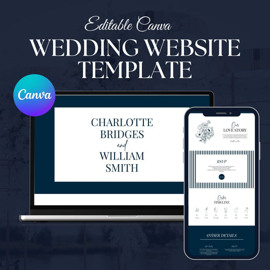Classic Black Tie Wedding Website Templates CBT-017