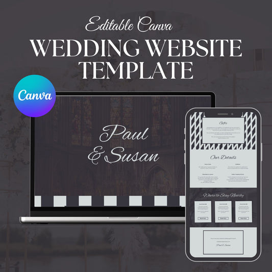 Moody Vintage Wedding Website Templates with RSVP MVC-019