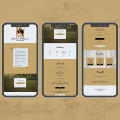 Luxury Beige Wedding Website Templates with RSVP LB-020