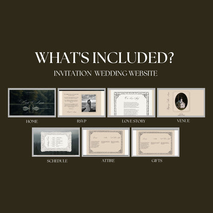 Old Money Wedding Website Template with RSVP OLD-006