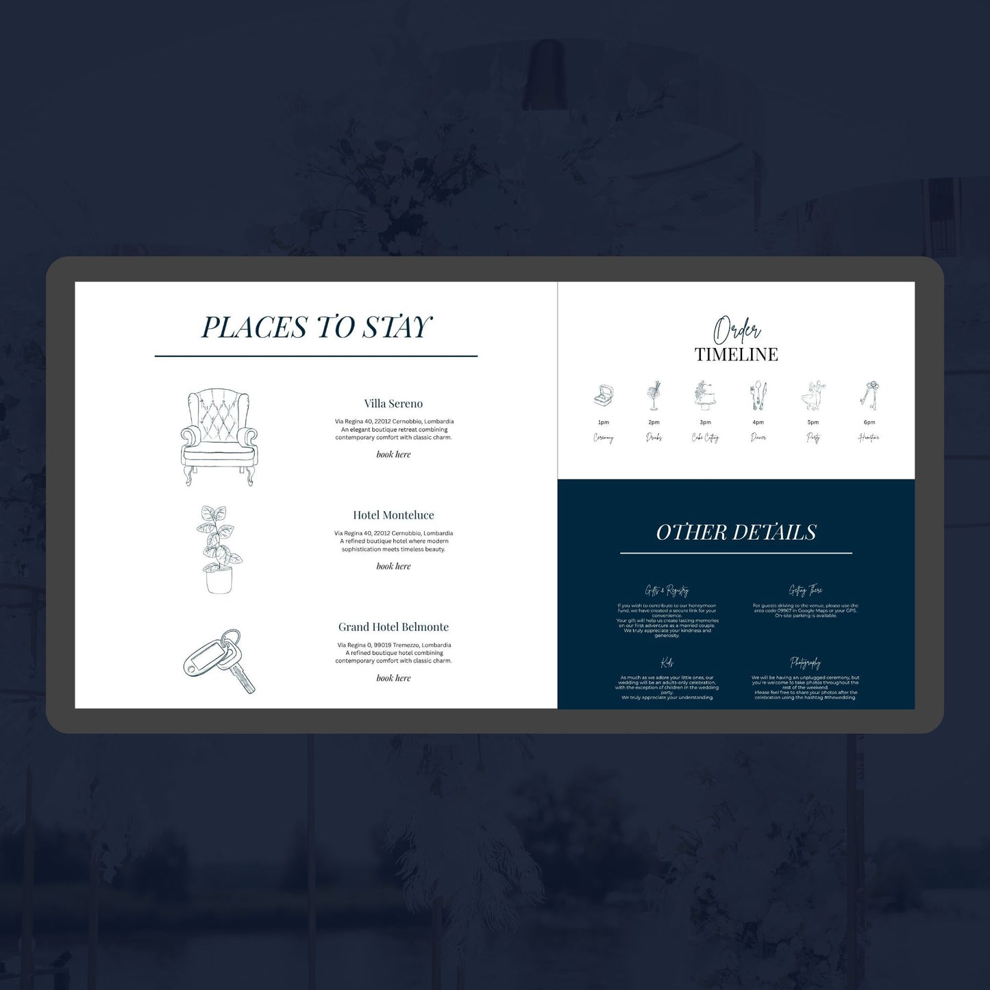 Classic Black Tie Wedding Website Templates CBT-017