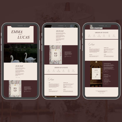 Vintage Prep Wedding Website Templates with RSVP VP-018