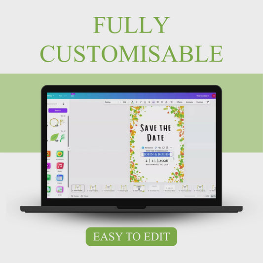 Wildflower Wedding Bundle Template Invitation Suite